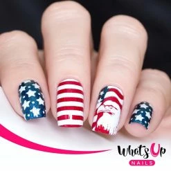 Whats Up Nails Stamping Plate / Stars And Stripes
