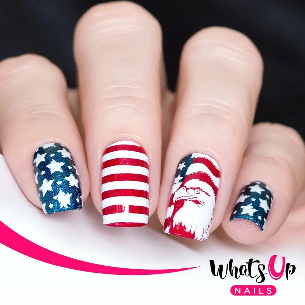 Whats Up Nails Stamping Plate / Stars And Stripes 2 Whats Up Nails Stamping Plate / Stars And Stripes