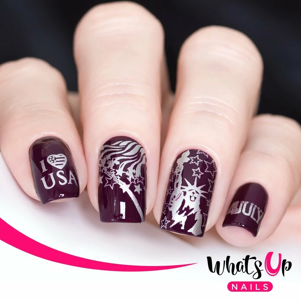 Whats Up Nails Stamping Plate / Stars And Stripes 4 Whats Up Nails Stamping Plate / Stars And Stripes