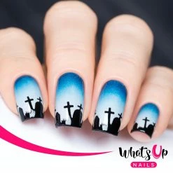 Whats Up Nails / Graveyard Stencils Stickers