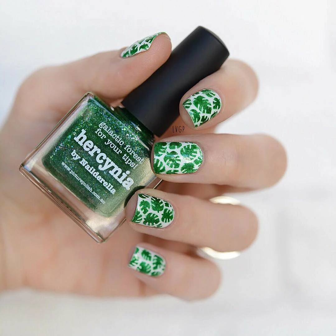 Whats Up Nails / Tropical Leaves Stickers & Stencils Summer Nails 2 Whats Up Nails / Tropical Leaves Stickers & Stencils Summer Nails