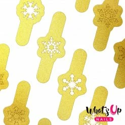 Whats Up Nails / Merry Snowflakes Stickers & Stencils / Gold
