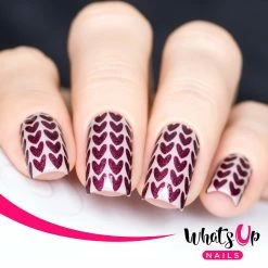 Dollar Store Whats Up Nails / Knitting Stitches Stencils