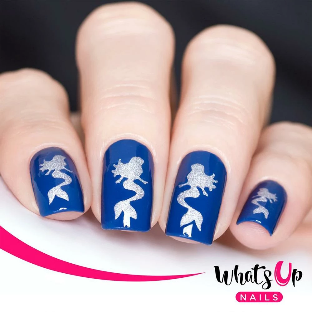 Whats Up Nails / Mermaid Stencils Summer Nails 2 Whats Up Nails / Mermaid Stencils Summer Nails