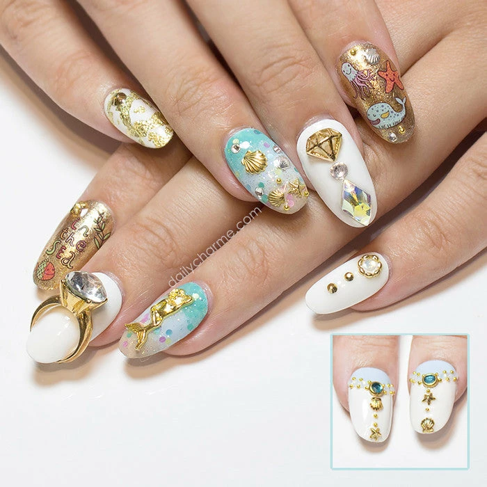 1688 Summer Nails Seashell & Starfish Set 4 1688 Summer Nails Seashell & Starfish Set