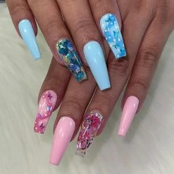 1688 Nail Art Colorful Holographic Butterfly Glitter Set / 12 Jars