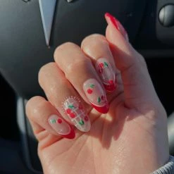 Tensor 3D Embossed Nail Art Sticker / Red Cherries